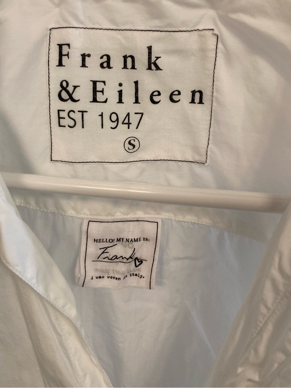 Frank & Eileen FRANK Button Up Shirt S Crisp White Italian Poplin Preppy Spring - Picture 4 of 7